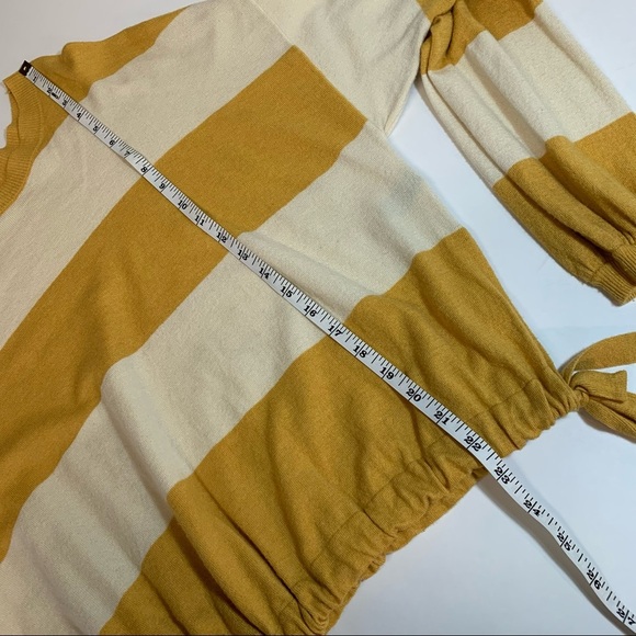 Aerie Yellow Off White Stripe Sweater - Picture 11 of 13